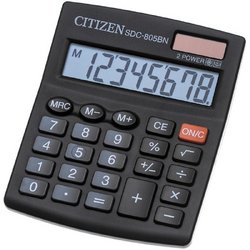 Калькулятор настольный компактный Citizen SDC805BN 8-разрядный черный